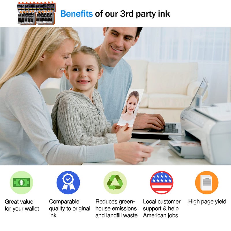 Cartlee Compatible Ink Cartridge Replacement for Canon PGI-35 CLI-36 High Yield Ink Cartridges for PIXMA iP100, PIXMA iP110 (10 Black, 10 Color) - Image 2
